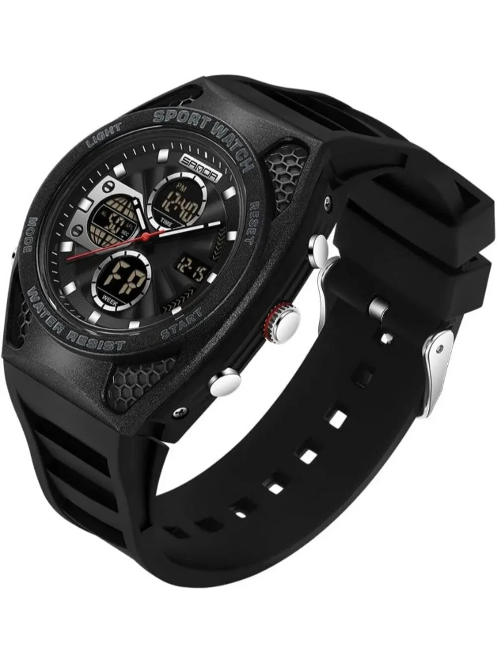 Mens Black Analog Quartz Electronic Military Multifunction LED Digital Watch